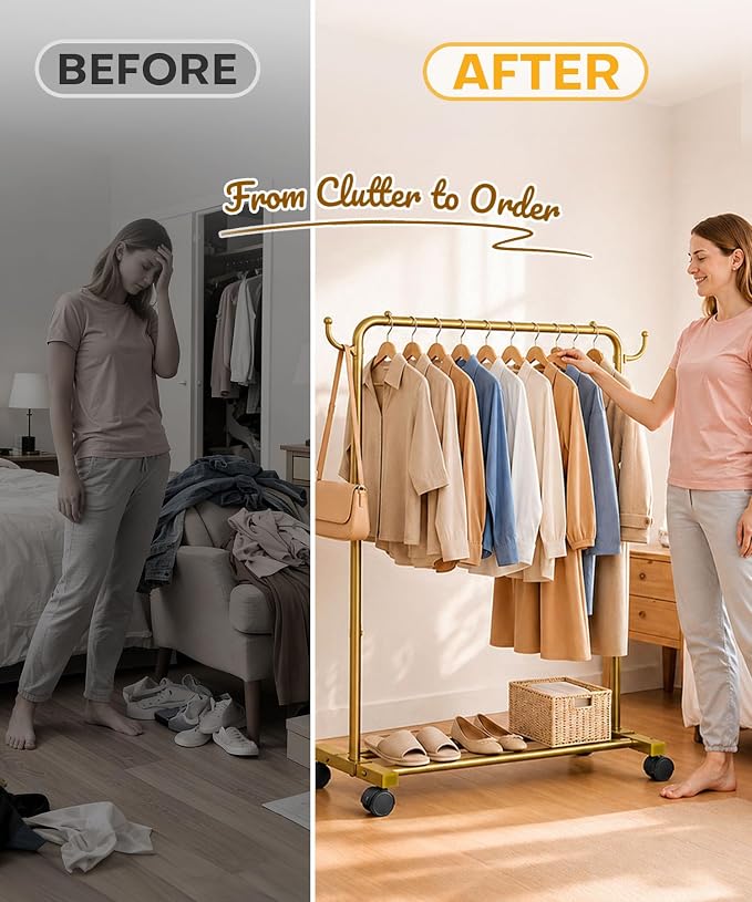 Homde Rolling Clothes Rack - Image 2