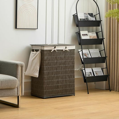 Laundry Hamper with Lid, 52.8 Gallon Large Laundry Basket 2 Removable Liner Bags - Image 5