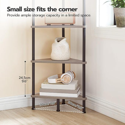 HOOBRO Corner Shelf Stand, Industrial 6-Tier Corner Bookshelf - Image 7