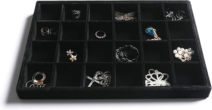 Frebeauty Stackable Velvet Jewelry Organizer Trays - Image 5