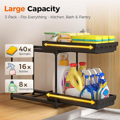 Sevenblue 3-Pack 2-Tier Under Sink Organizers - Image 5