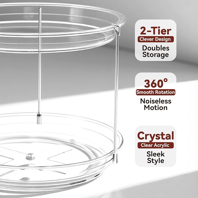 2 Tier Lazy Susan Turntable Organizer - Image 8
