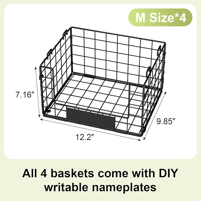JKsmart 4 Pack XL Stackable Wire Baskets, Pantry Organizers and Storage | - Image 6