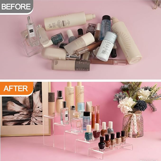 Fixwal 20pcs Large Acrylic Risers 4 Set Acrylic Display Stand Perfume Organizer - Image 5