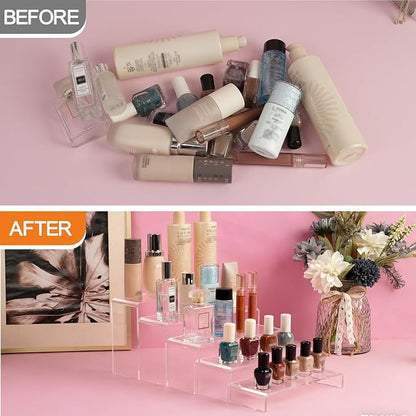 Fixwal 20pcs Large Acrylic Risers 4 Set Acrylic Display Stand Perfume Organizer - Image 5