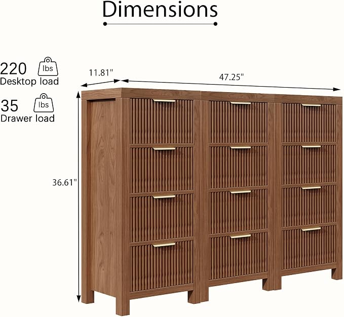 Modern 12-Drawer Solid Wood Dresser - Image 2