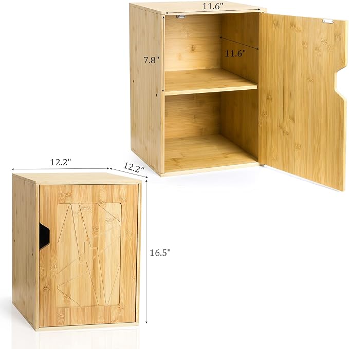 Fasmov 2 Tiers Cube Storage Organizer, Bamboo Bookshelf, Display Bookcase - Image 3