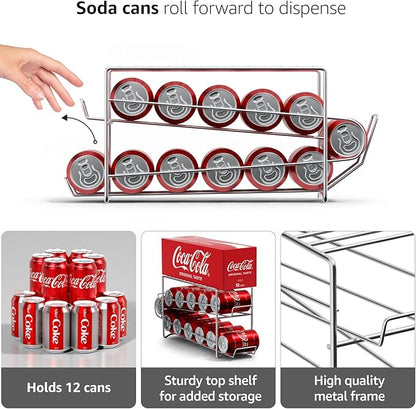 Sorbus Soda Can Rack Beverage Dispenser 12 Can Dispenser Organizer - Image 4