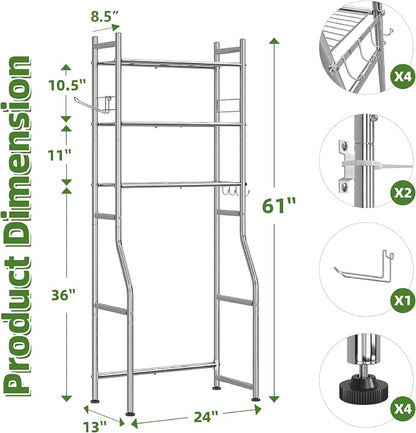 Simple Trending 3 Tier Over The Toilet Rack, Bathroom Shelves - Image 2