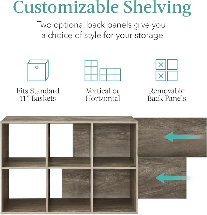 Best Choice Products 6-Cube Storage Organizer, 11in Shelf Opening, Display Shelf - Image 4