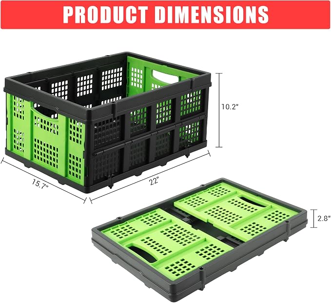 55L Collapsible Crates for Storage, Stackable & Collapsible Milk Crates - Image 8
