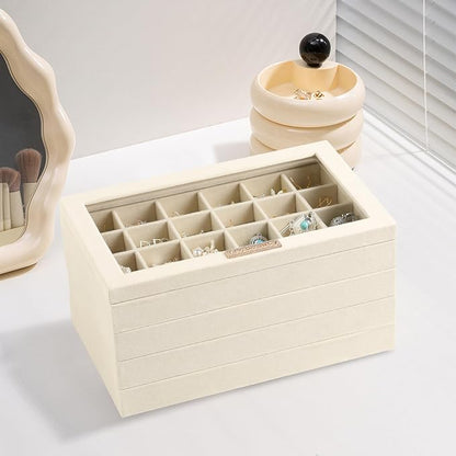 Frebeauty Stackable Jewelry Trays, Removable Glass Lid, Drawer Inserts - Image 6