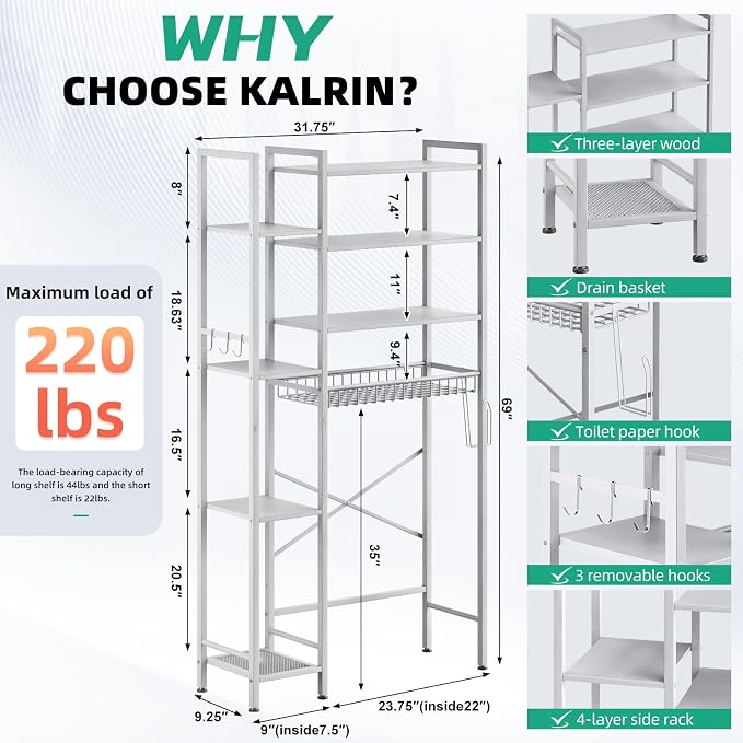 8-Tier Over The Toilet Storage - Image 2