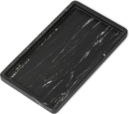 Cork & Mill Black Marble Tray for Bathroom Countertop, Kitchen Counter by CorkMill
