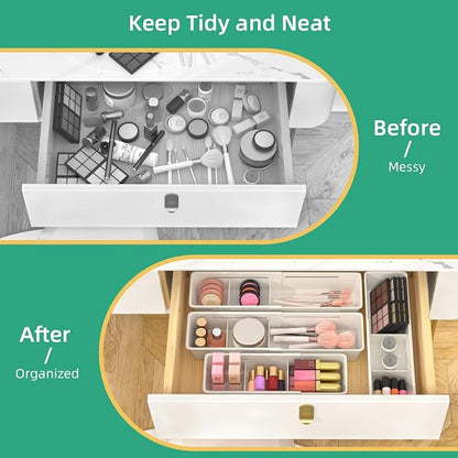 Desk Drawer Organizer Tray, 4 Pack Expandable Drawer Organizer - Image 4