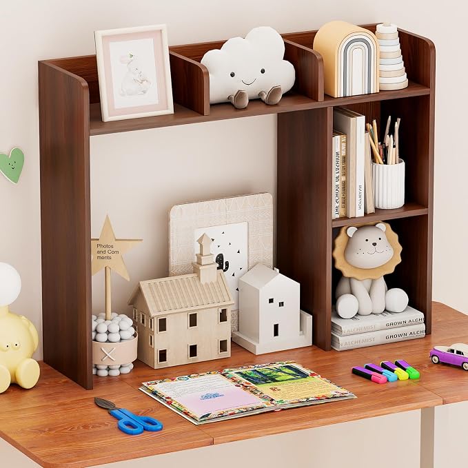 Tangkula Desktop Bookshelf, Countertop Storage Hutch - Image 5