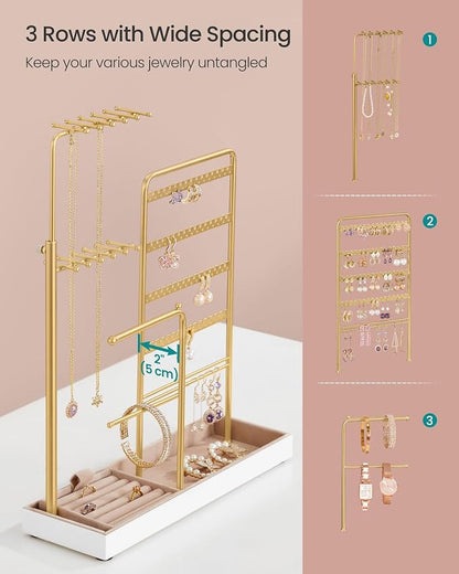 SONGMICS Jewelry Holder, Jewelry Storage Organizer Stand - Image 3