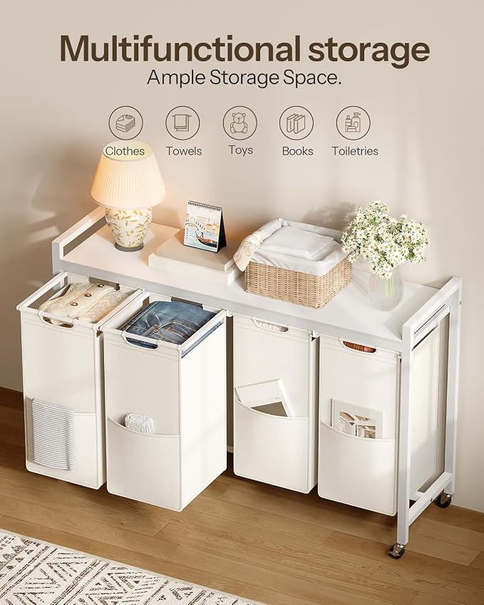 HOOBRO Laundry Sorter 4 Sections, Laundry Hamper - Image 4
