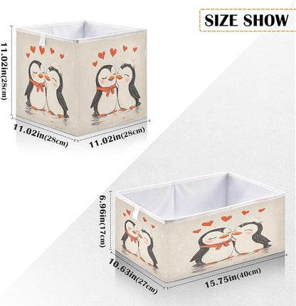 Penguin Heart Closet Organizers Storage Cubes Storage Bins Shelf Baskets - Image 3