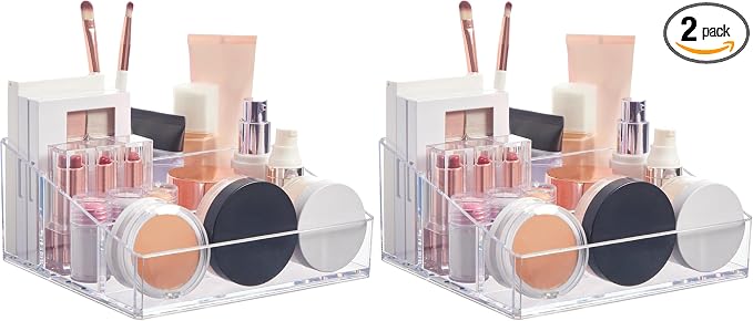 STORi Clear Plastic Small Countertop Vanity Makeup Organizer, Compact by STORi