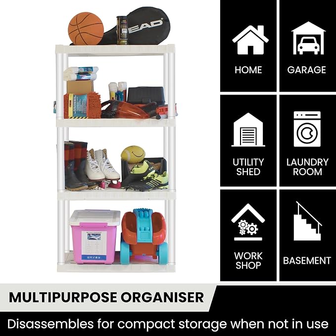 Oskar 4-Tier Storage Shelf, Heavy Duty Shelving Unit, 400 lbs, Laundry Room - Image 7