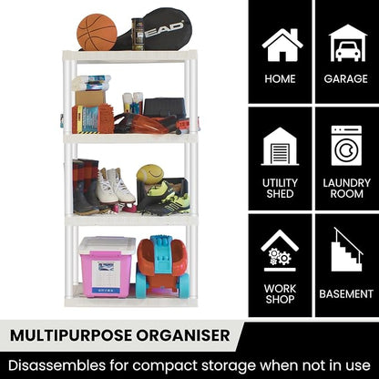 Oskar 4-Tier Storage Shelf, Heavy Duty Shelving Unit, 400 lbs, Laundry Room - Image 7