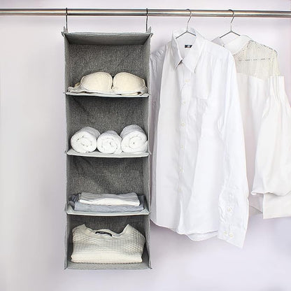 Hanging Closet Organizer, Easy Mount Collapsible 4-Shelf Camper Closet Wardrobe - Image 7