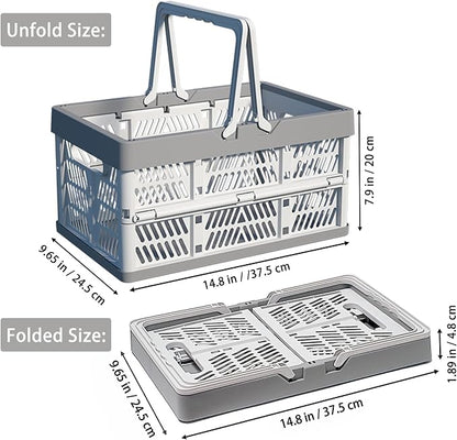 Collapsible Plastic Storage Crate - 20L Folding Organizer Basket Portable - Image 7