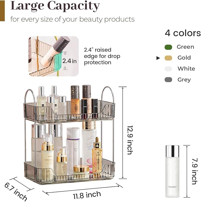 Aveniee Bathroom Counter Organizer Countertop, Makeup Perfume Shelf Storage - Image 3