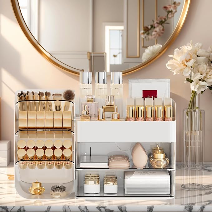Makeup Organizer with 2 M Drawers & Brush Holders - Image 3