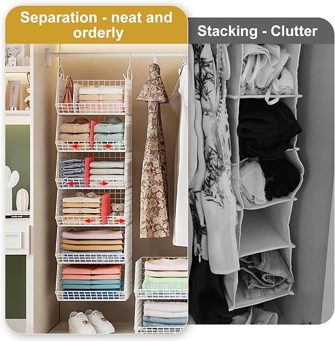 6 Tier Extra Large Hanging Closet Organizer, Closet Storage Hanging - Image 7