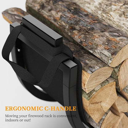 Elbourn Firewood Rack, 24 Inch Indoor Fireplace Log Holder - Image 4