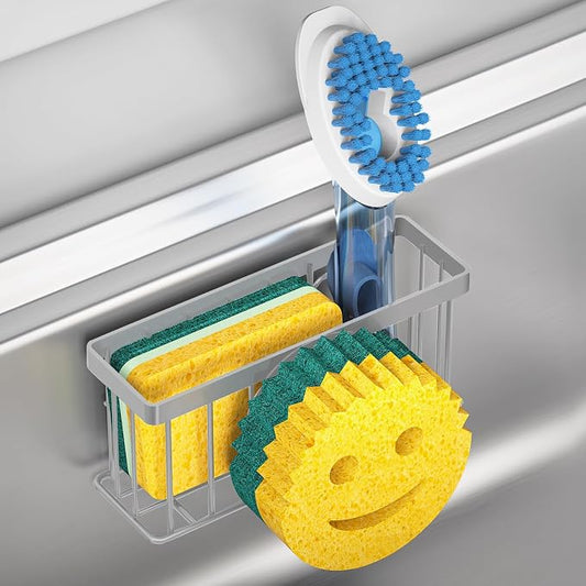 Sponge Holder Smiley Face, Sink Caddy, Kitchen Organizer by MURLONG