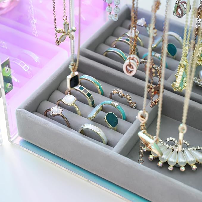 Lolalet Necklace Holder Organizer, Acrylic Jewelry Organizer - Image 7