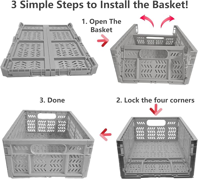 20L Folding Crate, Collapsible Storage Crates - Image 2