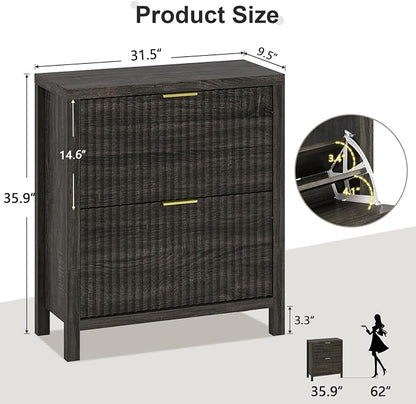Fluted Shoe Cabinet Storage - Image 2