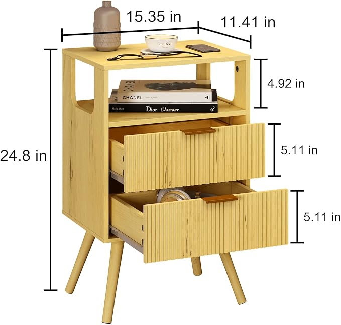 Nightstand, Modern Bedside Table - Image 2