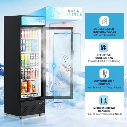 Commercial Glass Door Display Refrigerator 12 cu.ft Commercial Beverage - Image 4