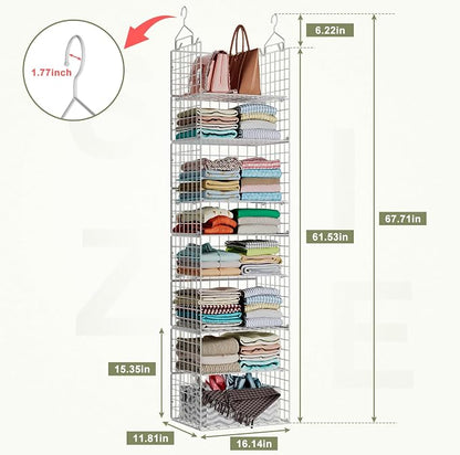 X-cosrack 8-Tier Closet Hanging Organizer Shelf - Image 2