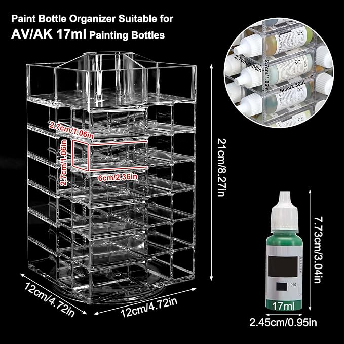 Evemodel 6-Tier Spinning Paint Organizer Rack - Image 5