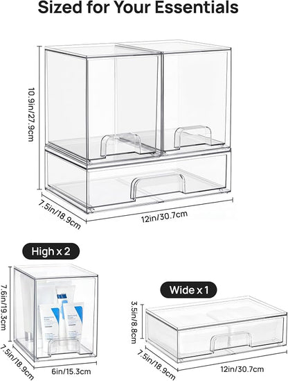 Vtopmart Stackable Storage Drawers Set of 3, Laundry Room Organization - Image 2