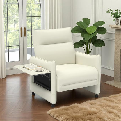 Upholstered Accent Sofas Set of 2, Modern Faux Leather Sofa Chairs - Image 8