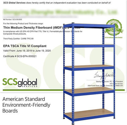 Yaheetech 5-Tier Heavy Duty Storage Shelves 35.5" W x 17.5" D x 72" H Blue | - Image 8