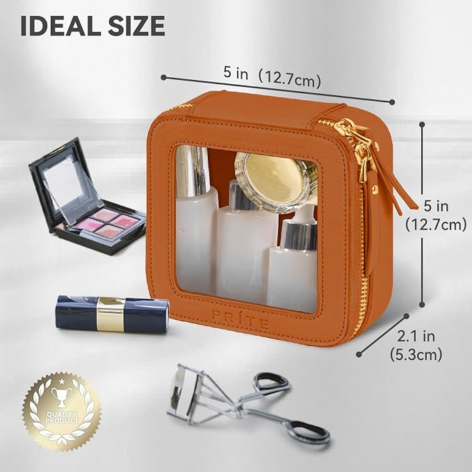 Prite Small Makeup Bag for Women Portable Clear Makeup Bag Cute Mini Waterproof - Image 3