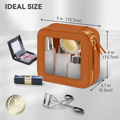 Prite Small Makeup Bag for Women Portable Clear Makeup Bag Cute Mini Waterproof - Image 3