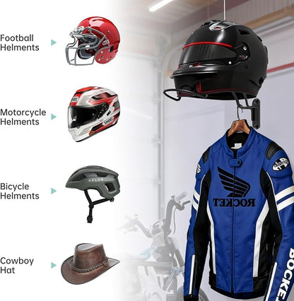 4 Pcs Wall Mounted Helmet Rack Storage Display Rack Hanger, Motorcycle Helmet - Image 4