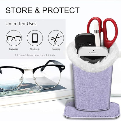 Fintie Plush Lined Eyeglasses Holder, Glasses Stand Case, Anti-scratch Glasses - Image 5