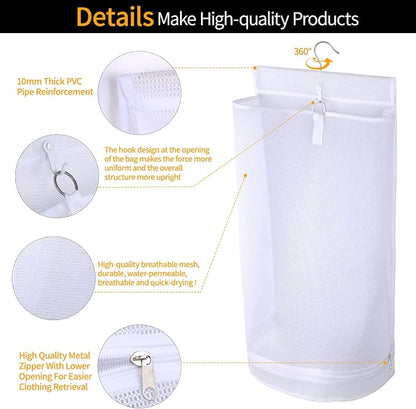 Hanging Collapsible Mesh Laundry Hamper - Image 3