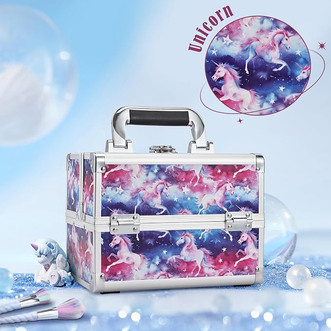 Joligrace Unicorn Makeup Case Oragnizer Portable Travel Makeup Train case 2 - Image 2