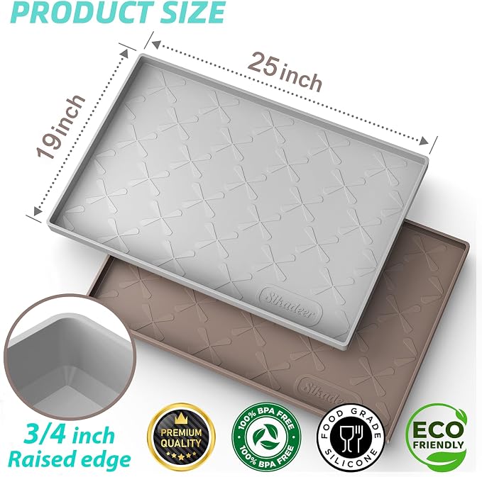 SIKADEER 25" x 19" Under Sink Mat Waterproof, Silicone Mat Kitchen Drawer Shelf - Image 2